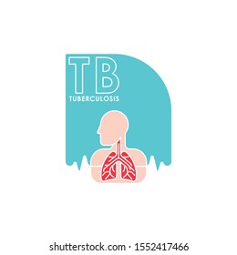 Tuberculosis - Medical Lungs Vector illustration for website, logo, app icon, banner. Tuberculosis Vector line art flat graphic design. isolated on white background.