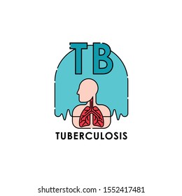 Tuberculosis - Medical Lungs Vector illustration for website, logo, app icon, banner. Tuberculosis Vector line art flat graphic design. isolated on white background.