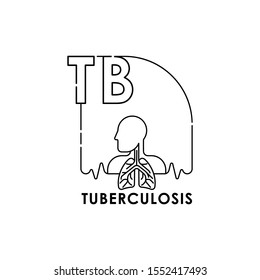Tuberculosis - Medical Lungs Vector illustration for website, logo, app icon, banner. Tuberculosis Vector line art flat graphic design. isolated on white background.