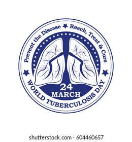 Tuberculosis prevention sticker / label - 24 March Tuberculosis day. Tuberculosis is not a disease of the past. Don't hesitate. Consult a pulmonologist. Print colors used