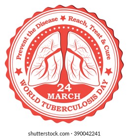 Tuberculosis red label / stamp. Print colors used.
