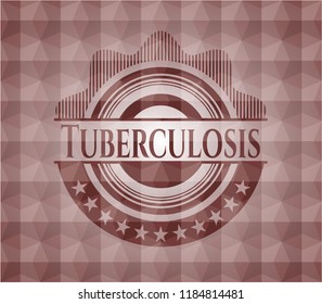 Tuberculosis red polygonal badge. Seamless.