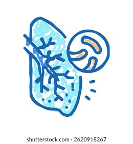 tuberculosis respiratory disease doodle icon sketch vector. tuberculosis respiratory disease sign. isolated symbol illustration