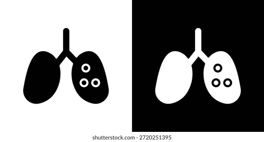 Pictograma plano negro del icono de la tuberculosis. Para gráficos y Diseño web.