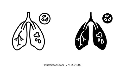 Tuberculose TB ícone coleção de design. Sinal e símbolo vetorial para designs de interface do usuário