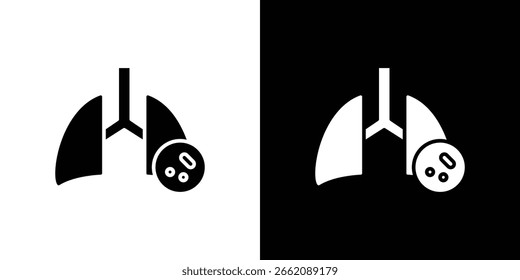 Tuberkulose TB Symbol Glyphen Vektoren. Web-Flat-Pack.