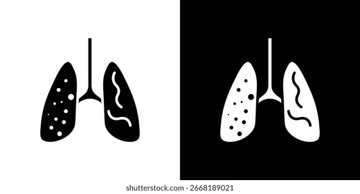 Tuberkulose TB Ikone Illustration im flachen Stil. Symbolvorlagenfarbe bearbeitbar.