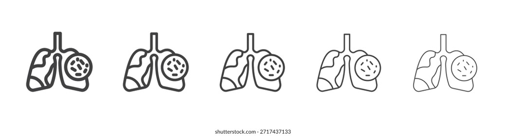 Icono de tuberculosis en el concepto de derrames lineales