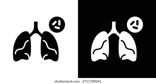 Tuberculosis TB icon Set colección. Silueta de Vector.