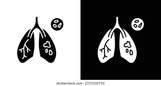 Tuberkulose TB Symbol Silhouette Vektor flache Illustration Design Pack.