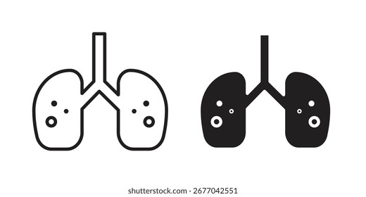 Tuberkulose-TB-Symbol. Piktogramm "Strich und Glyphe". Vektorgrafik auf weißem Hintergrund