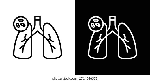 Icono de tuberculosis en estilo plano y trazo delgado.