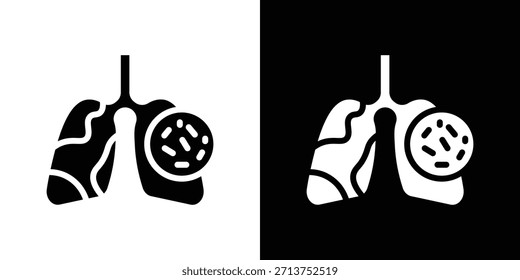 Tuberculosis TB icon. Vector illustration. Silhouette in black color