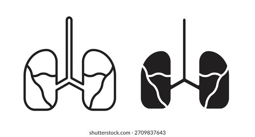 Tuberculosis TB icon vector modern flat and stroke designs