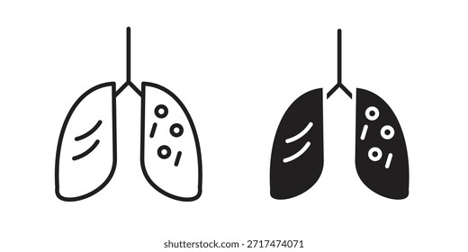 Tuberculosis TB icons. Pixel perfect. Vector outline icon. Flat logo concept.