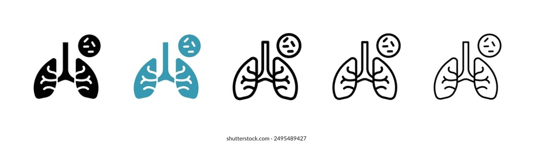 Tuberculosis TB line icon vector set.