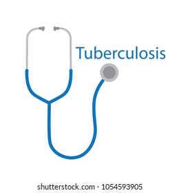 Tuberculosis word and stethoscope icon- vector illustration