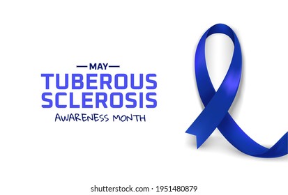 Tuberous Sclerosis Awareness Month. Blue Ribbon