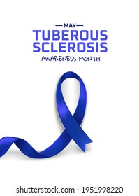 Tuberous Sclerosis Awareness Month. Blue Ribbon