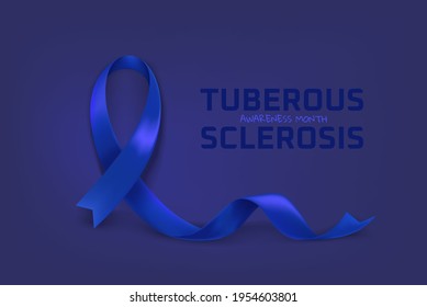 Tuberous Sclerosis Awareness Month. Blue Ribbon