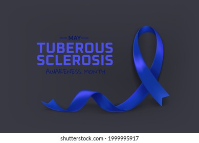 Tuberous Sclerosis Awareness Month. Blue Ribbon