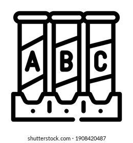tubes with analysis or vaccine line icon vector. tubes with analysis or vaccine sign. isolated contour symbol black illustration