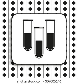 Tubes of blood. Vector illustration. Black and white view