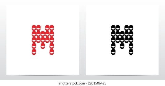 Tubes Cans Letter Logo Design M