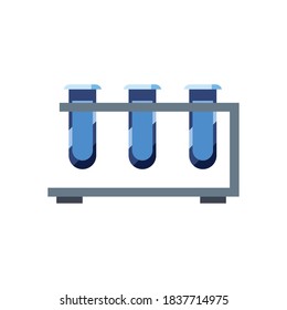 Tubes flat style icon design, Chemistry substance science laboratory research technology biology equipment and test theme Vector illustration