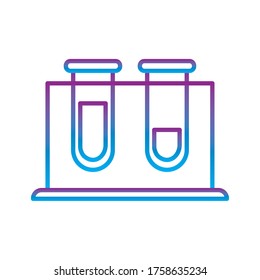 tubes gradient line style icon design, Chemistry science laboratory research technology biology equipment and test theme Vector illustration