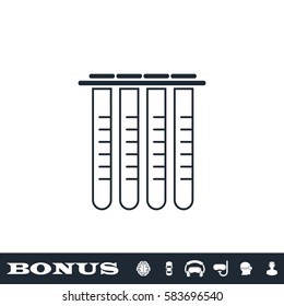 Tubes icon flat. Black pictogram on white background. Vector illustration symbol and bonus button
