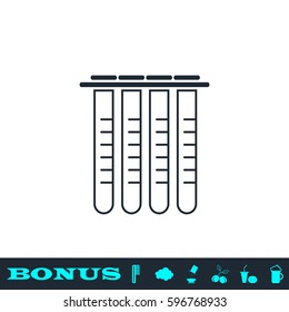 Tubes icon flat. Black pictogram on white background. Vector illustration symbol and bonus button