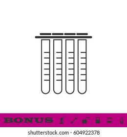 Tubes icon flat. Black pictogram on white background. Vector illustration symbol and bonus button
