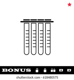 Tubes icon flat. Black pictogram on white background. Vector illustration symbol and bonus button open and closed lock, folder, star