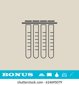 Tubes icon flat. Grey pictogram on light background. Vector illustration symbol and bonus button real estate, ottoman, vase, tv, fishing rod