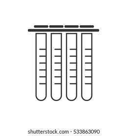 Tubes icon flat. Illustration isolated on white background. Vector grey sign symbol