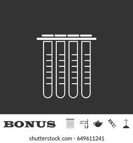 Tubes icon flat. White pictogram on black background. Vector illustration symbol and bonus icons