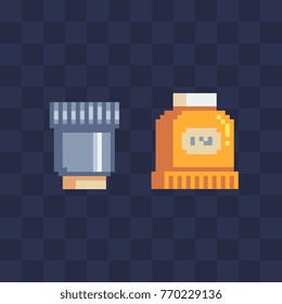 Tubes icon. Pixel art style. 8-bit. Isolated abstract vector illustration.