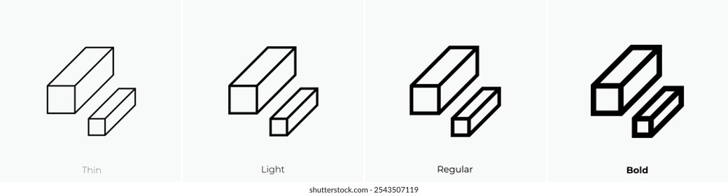 tubes icon. Thin, Light Regular And Bold style design isolated on white background