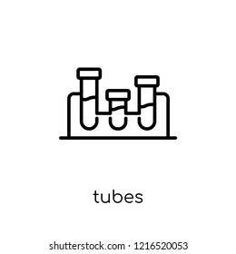 tubes icon. Trendy modern flat linear vector tubes icon on white background from thin line Science collection, outline vector illustration