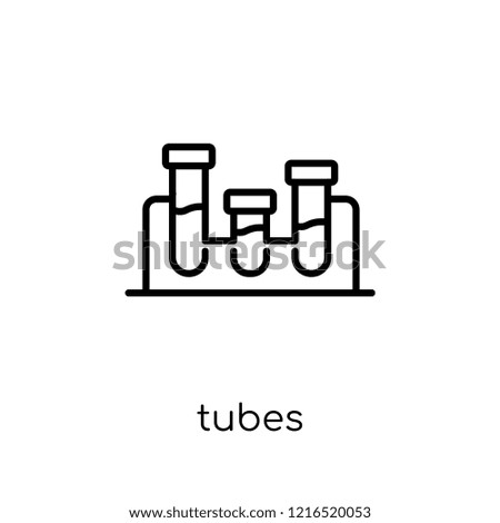 tubes icon. Trendy modern flat linear vector tubes icon on white background from thin line Science collection, outline vector illustration