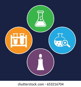 Tubes icons set. set of 4 tubes filled icons such as cream tube, test tube