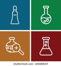 Tubes icons set. set of 4 tubes outline icons such as cream tube, test tube search