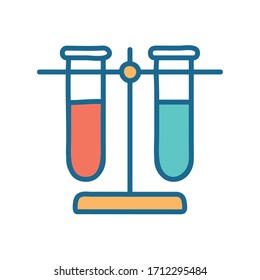 Tubes line and fill style icon design, Science chemistry laboratory research technology biology equipment and test theme Vector illustration