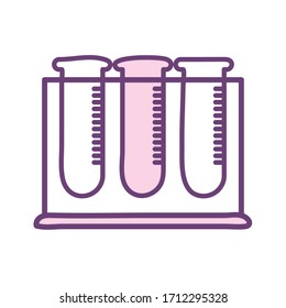 Tubes line style icon design, Science chemistry laboratory research technology biology equipment and test theme Vector illustration