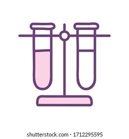 Tubes line style icon design, Science chemistry laboratory research technology biology equipment and test theme Vector illustration