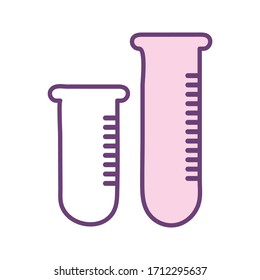 Tubes line style icon design, Science chemistry laboratory research technology biology equipment and test theme Vector illustration