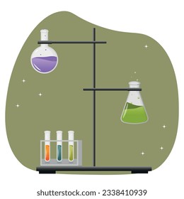 tubes with liquid. laboratory. vector illustration