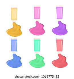 Tubes with liquid paint. Set for children's creativity.