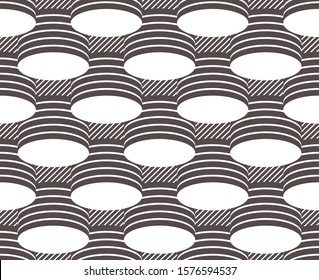 Tubes op art seamless vector background, repeat tiling optical illusion pattern, textile or wrapping paper, website backdrop or wallpaper.